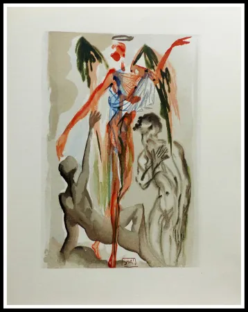 Holzschnitt Dali - LA DIVINE COMEDIE - Le paradis terrestre