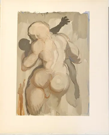 Holzschnitt Dali - La Divine Comédie - Purgatoire 06 - Les morts par violence