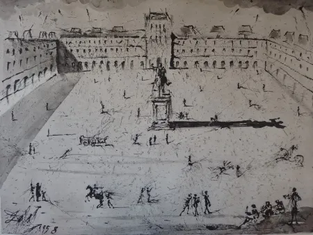 Stich Dali - La Grande Place des Vosges, du temps de Louis XIII