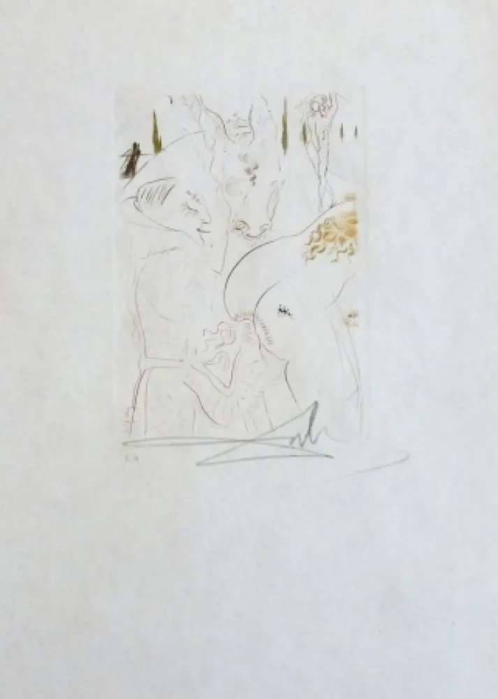 Kaltnadelradierung Dali - La jument de compère Pierre