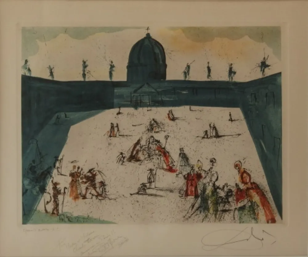 Radierung Und Aquatinta Dali - La Place Saint Pierre