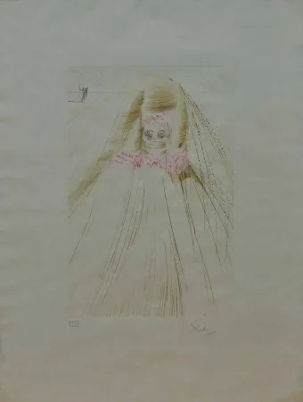 Radierung Dali - La regina con la tunica di seta