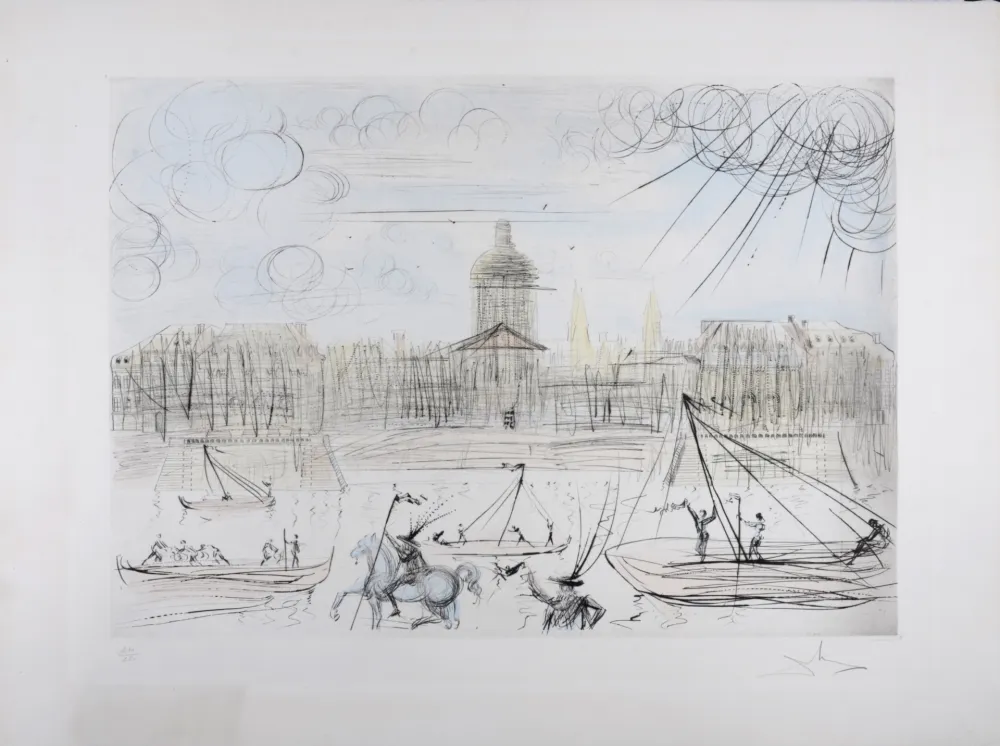 Stich Dali - L'Académie de Paris, 1971 - Hand-signed