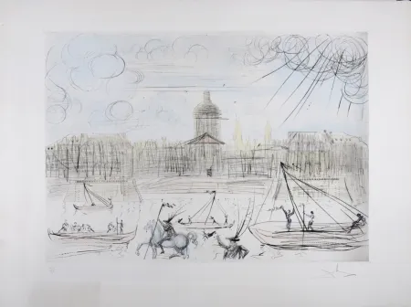 Stich Dali - L'Académie de Paris, 1971 - Hand-signed