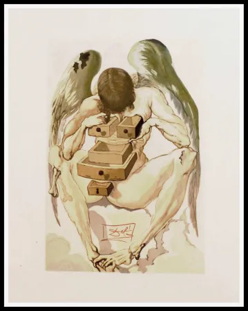 Holzschnitt Dali - L'ANGE DECHU