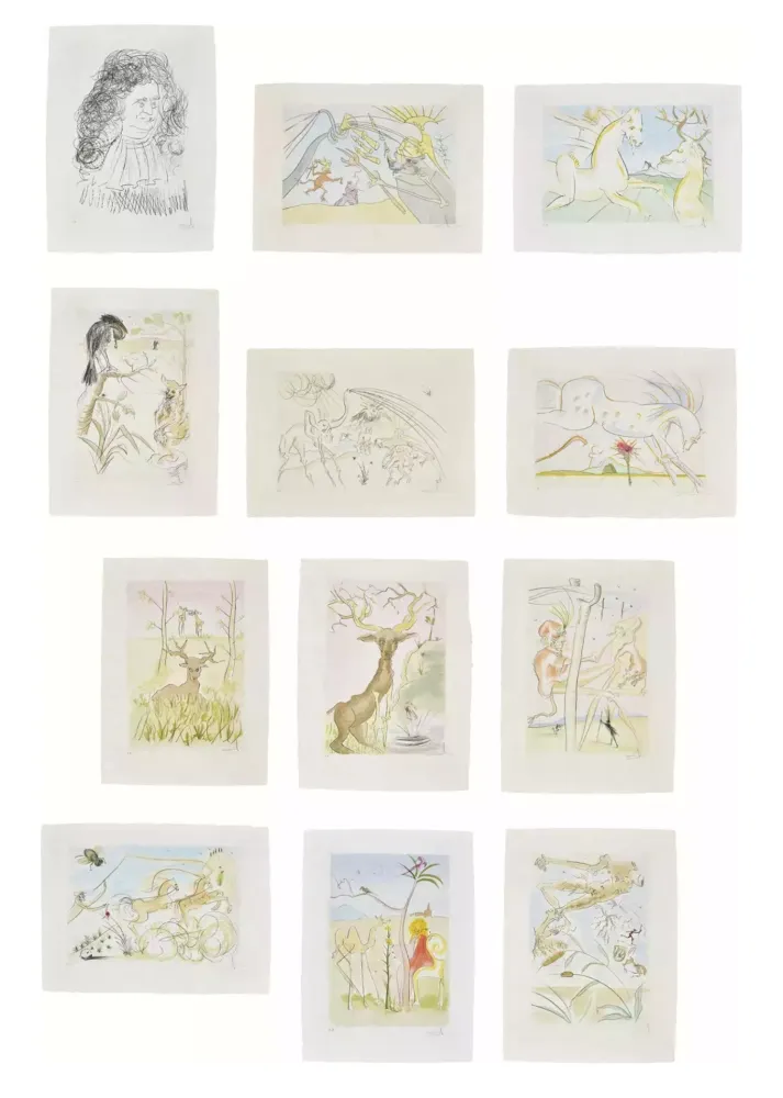 Pochoir Dali - Le Bestiaire de La Fontaine