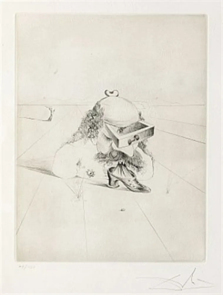 Kaltnadelradierung Dali - Le bureaucrate