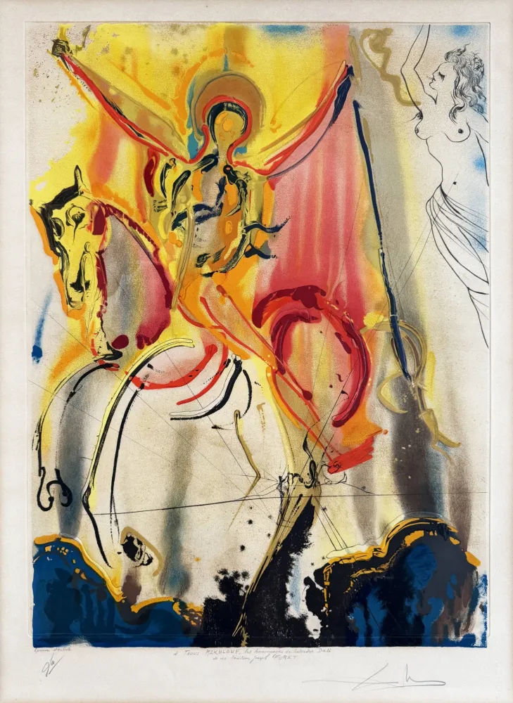 Radierung Und Aquatinta Dali - Le Cavalier Triomphant