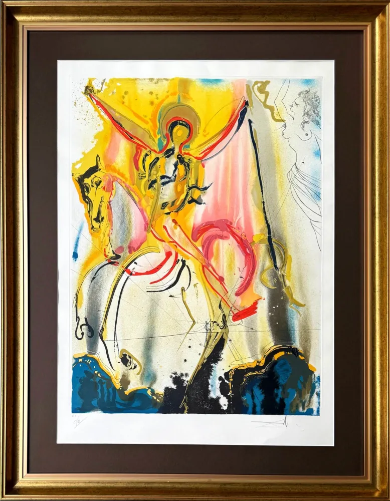 Kaltnadelradierung Dali - Le Cavalier Triomphant