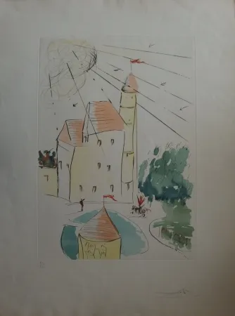 Radierung Dali - Le Château de Vascoeuil 