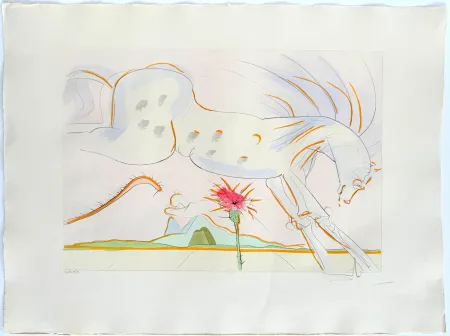 Radierung Dali - Le Cheval et le Loup (The Horse and the Wolf)