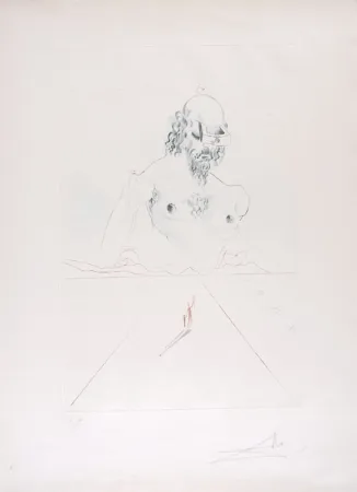 Kaltnadelradierung Dali - Le Colosse - The Colossus (suite Aurélia)