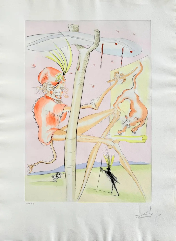 Radierung Dali - Le Singe et le Léopard (The Monkey and the Leopard)