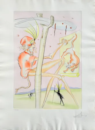 Radierung Dali - Le Singe et le Léopard (The Monkey and the Leopard)