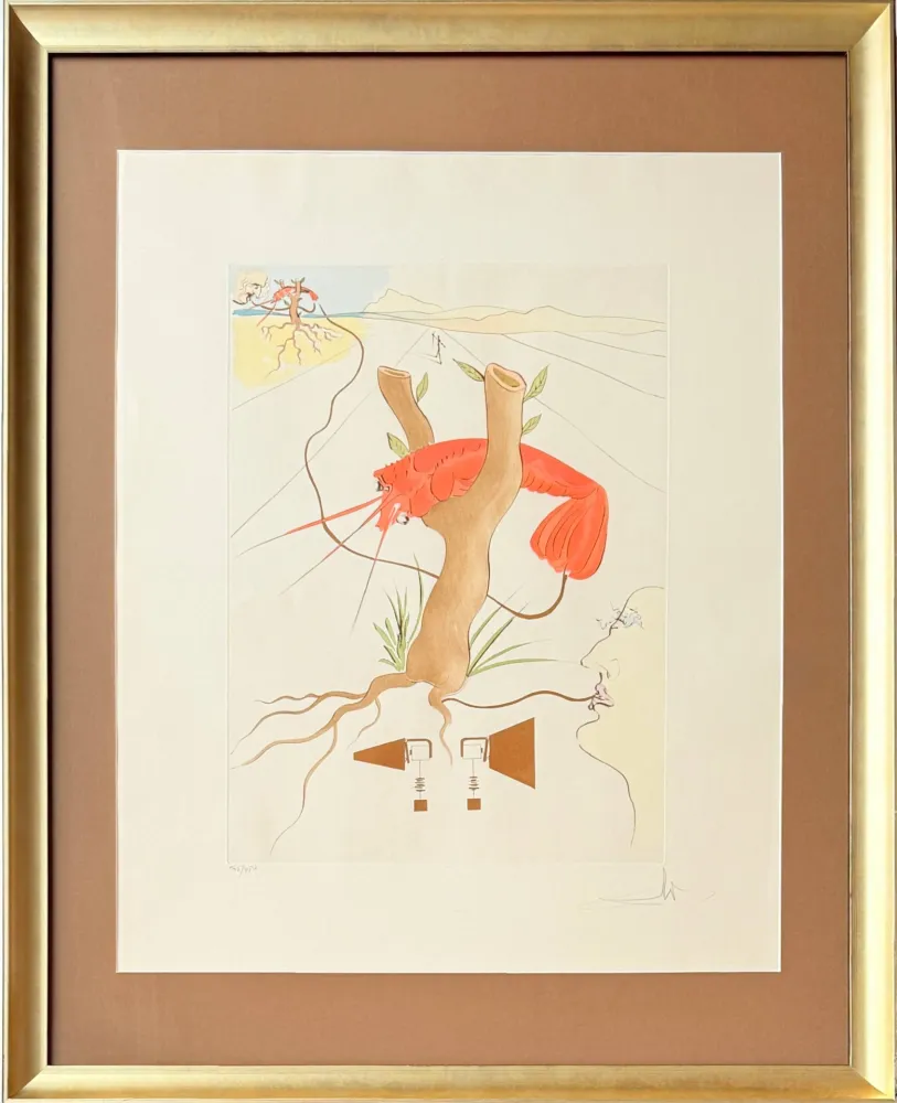 Kaltnadelradierung Dali - Le Téléphone (The Telephone)