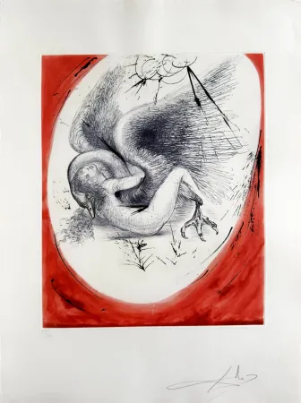 Radierung Dali - Leda