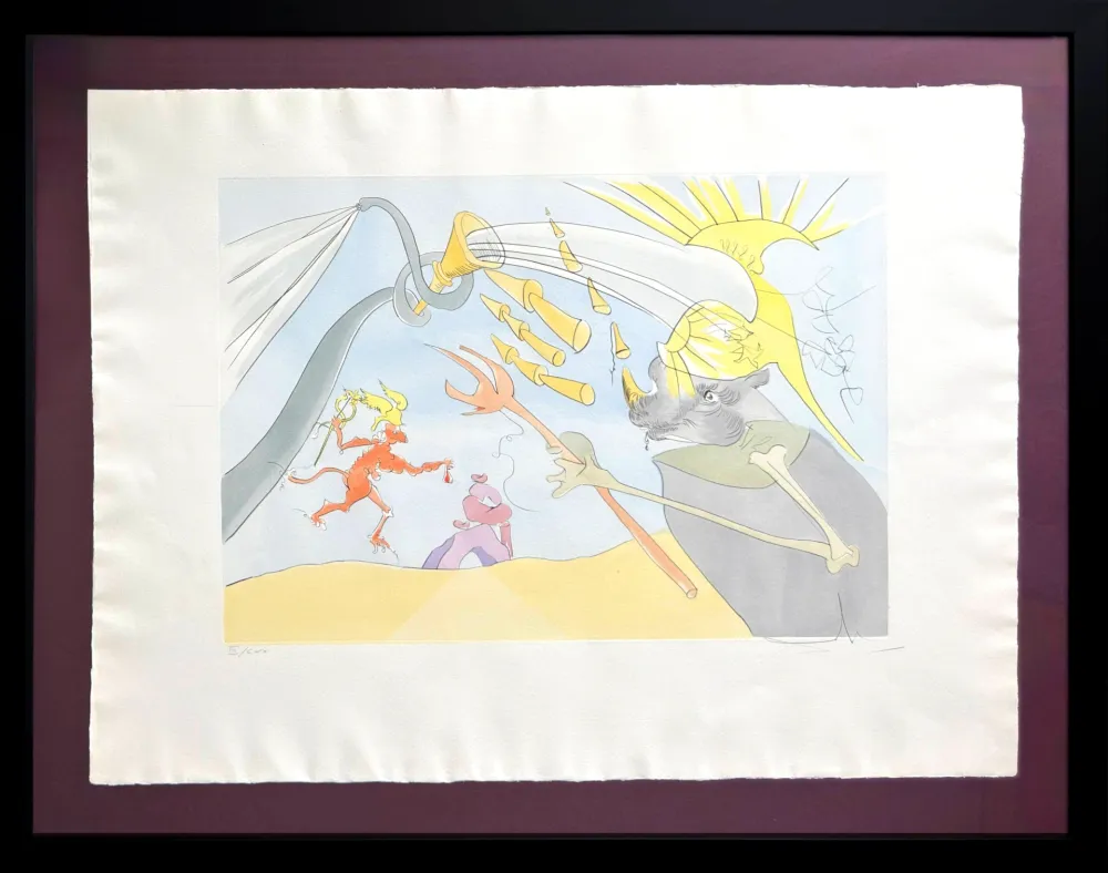 Radierung Dali - L’Éléphant et le Singe de Jupiter (The Elephant and Jupiter's Monkey)