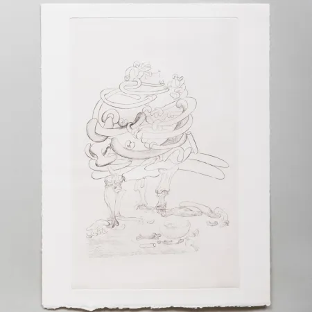 Kaltnadelradierung Dali - Les Chants de Maldoror: Bone Chair