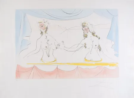 Radierung Dali - Les Dames de la Renaissance - Ladies of the Renaissance (suite Mythologique Nouvelle/New Mythological)