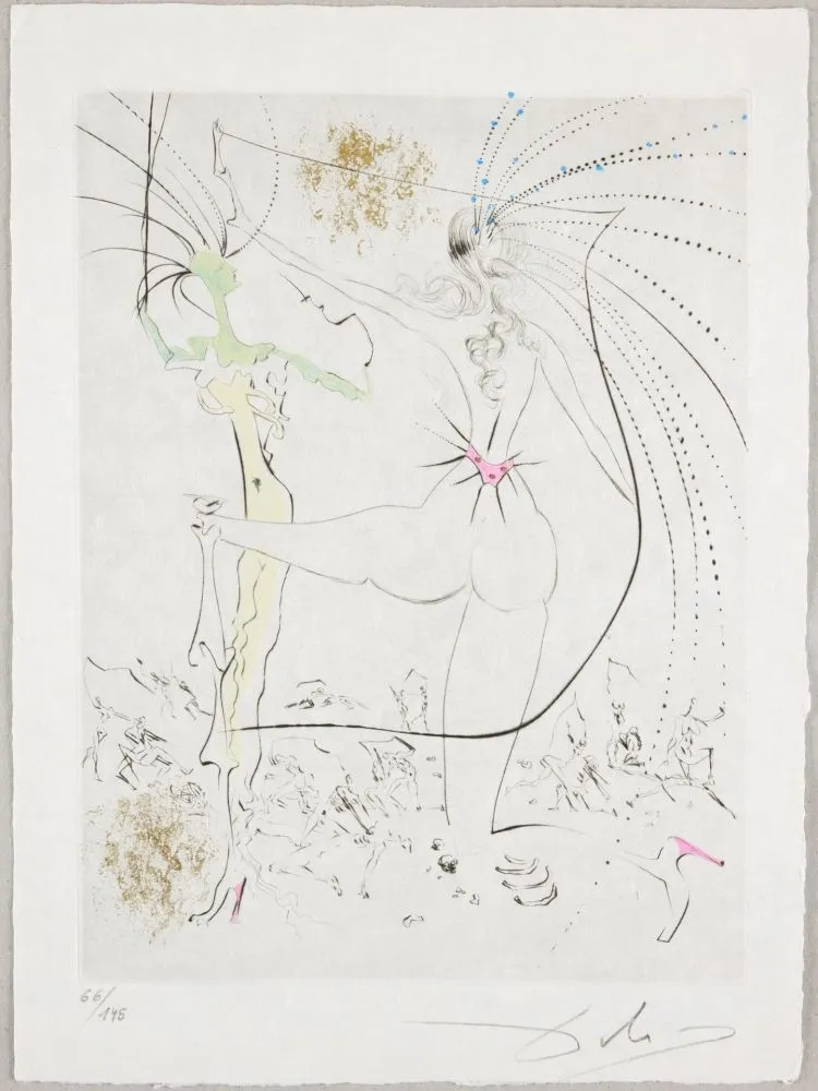 Radierung Dali - Les Fesses piquantes, Piquant Buttocks