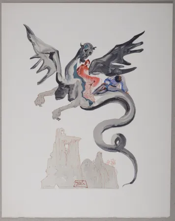 Lithographie Dali - Les Usuriers