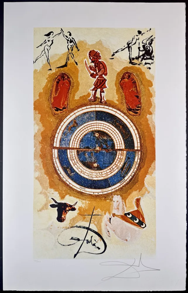 Lithographie Dali - Lyle Stuart Tarot Prints Wheel of Fortune