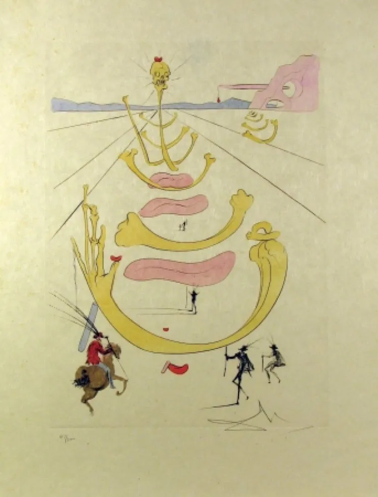 Radierung Und Aquatinta Dali - Masque De La Mort