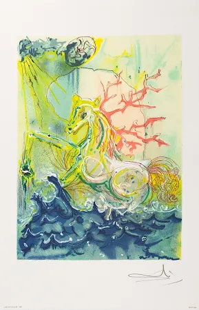 Lithographie Dali - Neptune