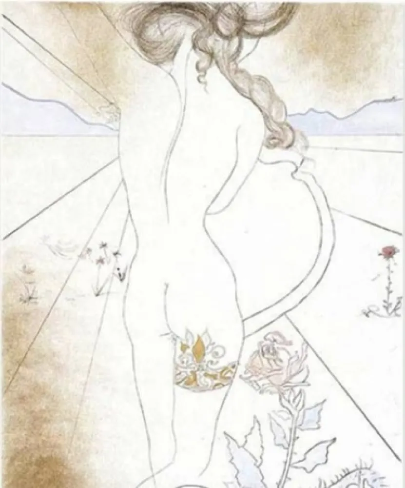 Siebdruck Dali - Nu a la Jarretiere (Nude with Garter)
