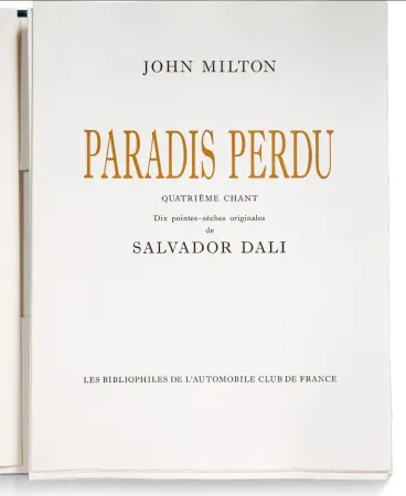 Illustriertes Buch Dali - Paradis Perdu/ Milton