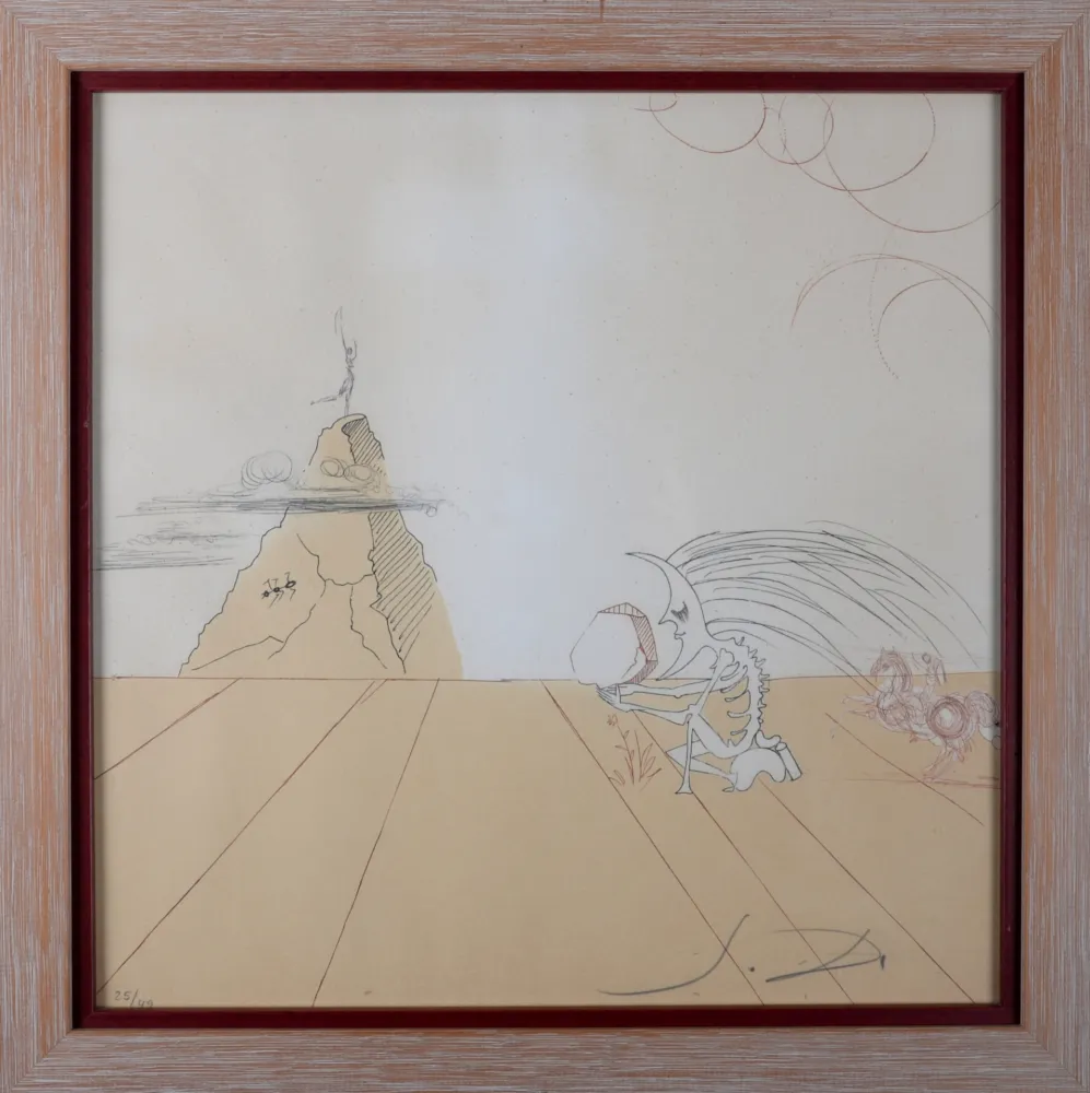 Stich Dali - Paysage fossile imaginaire, 1968/1980 - Hand-signed