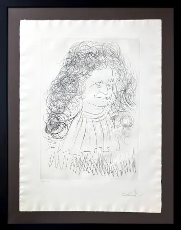 Radierung Dali - Portrait of la Fontaine