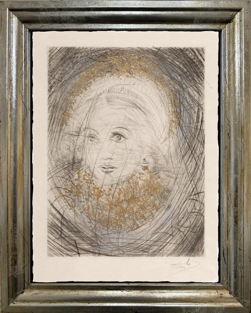 Kaltnadelradierung Dali - Portrait of  Marguerite