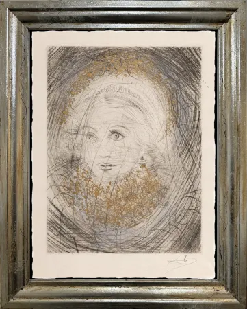 Kaltnadelradierung Dali - Portrait of  Marguerite