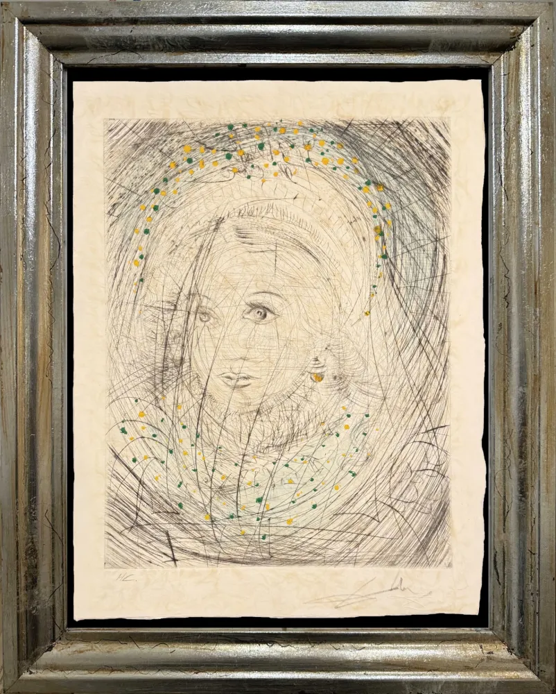 Kaltnadelradierung Dali - Portrait of  Marguerite