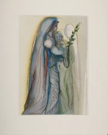 Holzschnitt Dali - Préparation à la prière finale, 1963