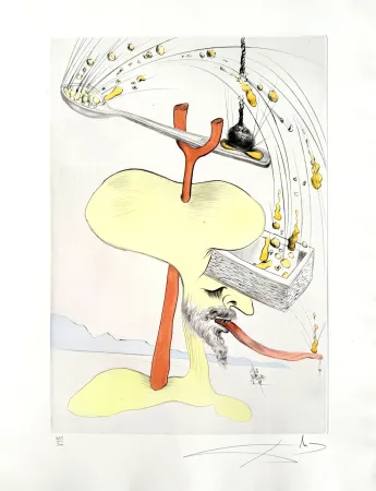 Radierung Dali - Quevedos Visioner, Planche I