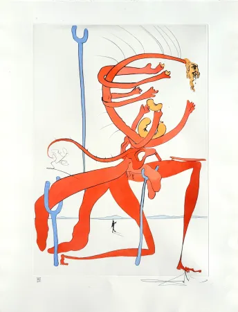 Radierung Dali - Quevedos Visioner, Planche VI
