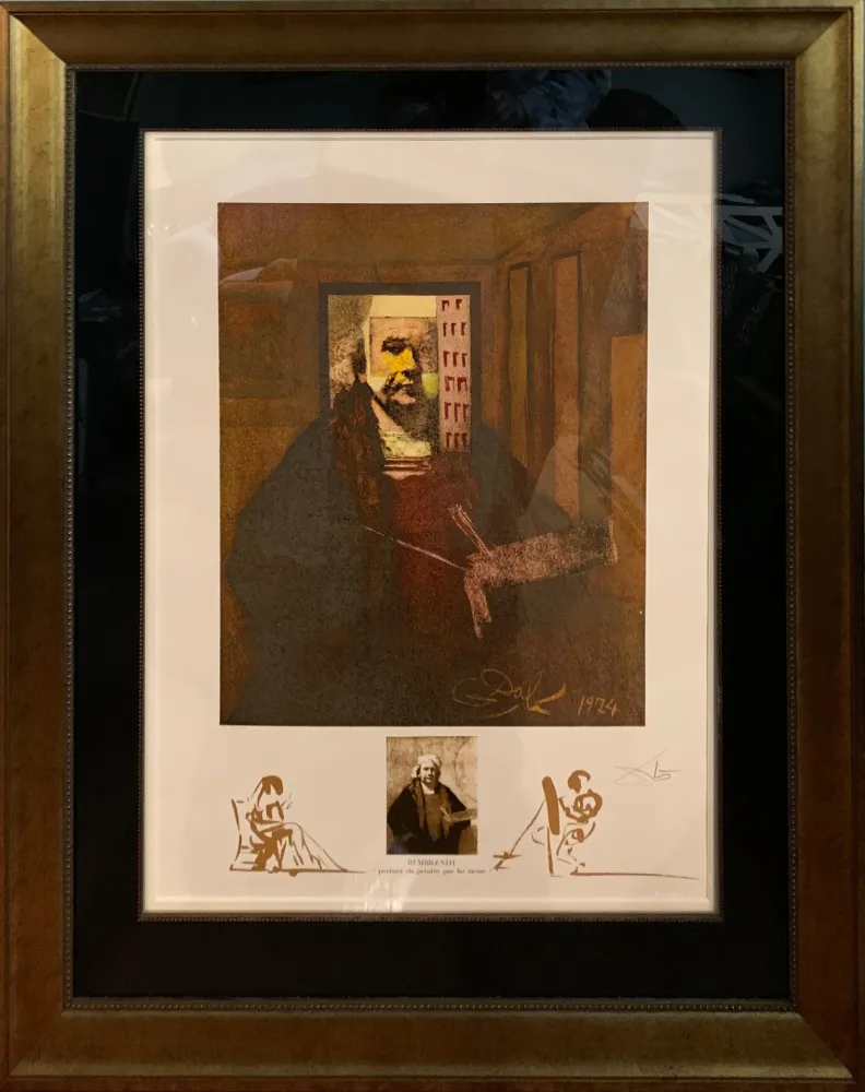 Lithographie Dali - Rembrandt (Portrait du Peintre par Lui-Meme)