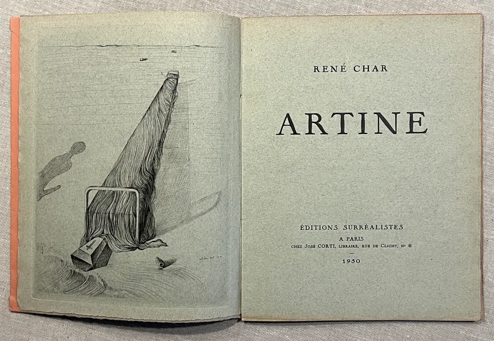 Illustriertes Buch Dali - René Char. ARTINE. Avec une gravure de Salvador DALI (1930)