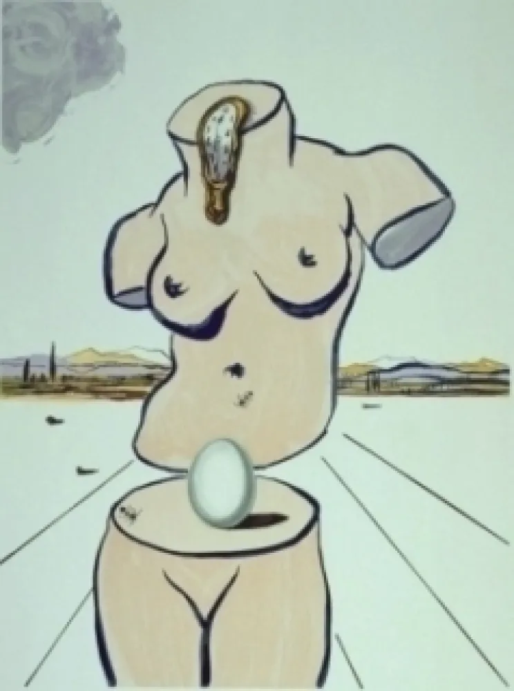 Lithographie Dali - Retrospective II : The Birth of Venus (Torso)