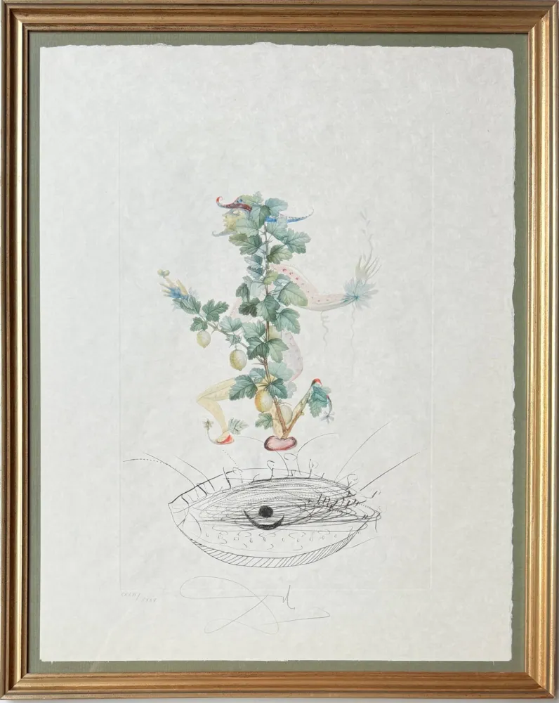 Lithographie Dali - Révérence du groseillier (Curtsying Gooseberry Bush)