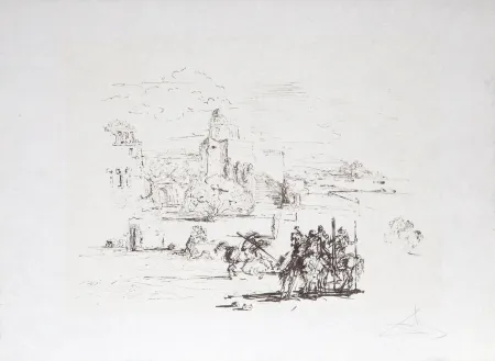 Radierung Dali - Road To Ampurdam (Rome and Cadaques)
