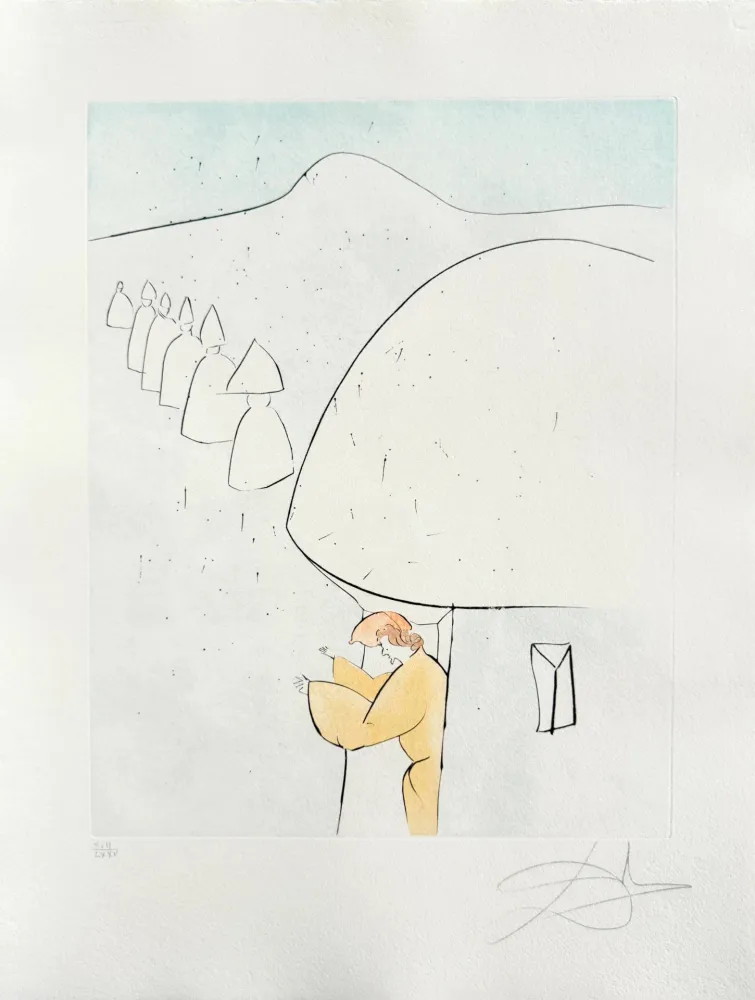 Kaltnadelradierung Dali - Rokujiso (The grateful statues)