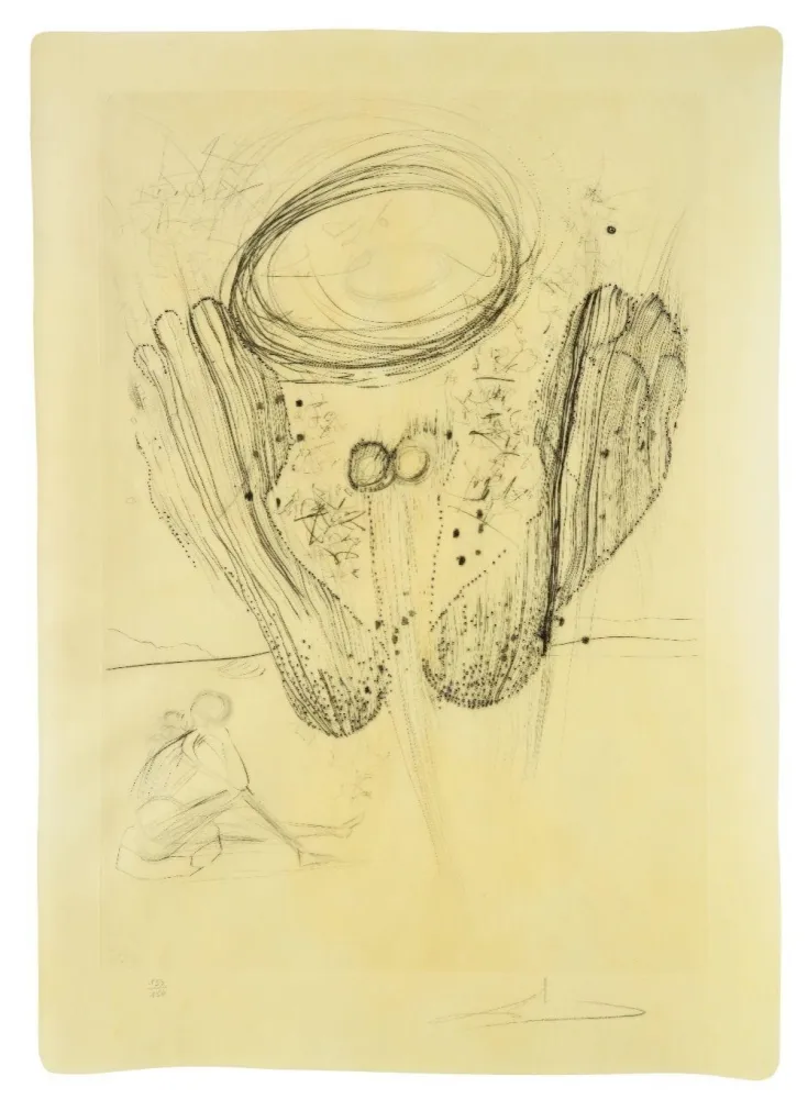 Kaltnadelradierung Dali - Sa symetrie n'appartenaint ni au hasard..