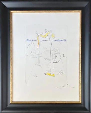Kaltnadelradierung Dali - Salvador Dalí (1904-1989) - Color drypoint etching on Arches paper - 1973