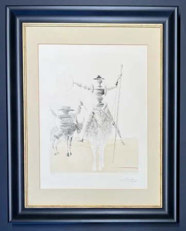 Stich Dali - Salvador Dalì (1904–1989)  -Don Quichotte et Sancho Pança - Etching and aquatint