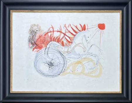 Kaltnadelradierung Dali - Salvador Dalí (1904-1989) - Elijah - hand-coloured drypoint etching on Arches paper - 1975
