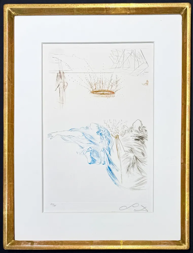 Stich Dali - Salvador Dalí (1904–1989) – Le Testament de Tristan – Colour-printed drypoint etching – 1970