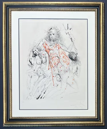 Kaltnadelradierung Dali - Salvador Dalì (1904 - 1989) - Poisedon - Mixed media incorporating heliogravure and drypoint etching hand-colored on Arches paper - 1966